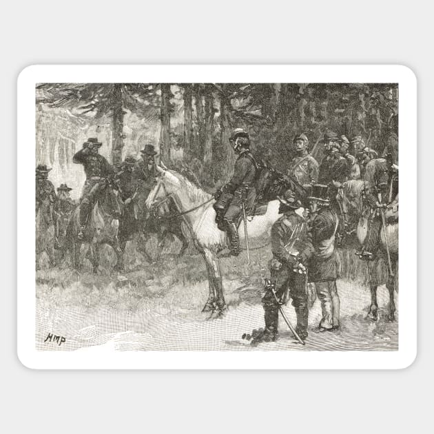 Meeting of Lee and Grant, Appomattox, April 9, 1865. The surrender of general Robert E. Lee Sticker by artfromthepast